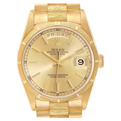 Used Rolex Day-Date President Yellow Gold Bark Finish Mens Watch 18248