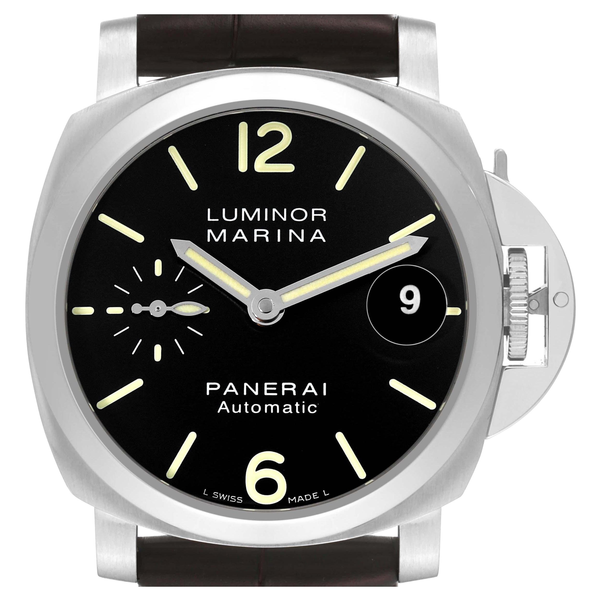 Panerai Luminor Marina Automatic Steel Mens Watch PAM00048 Papers