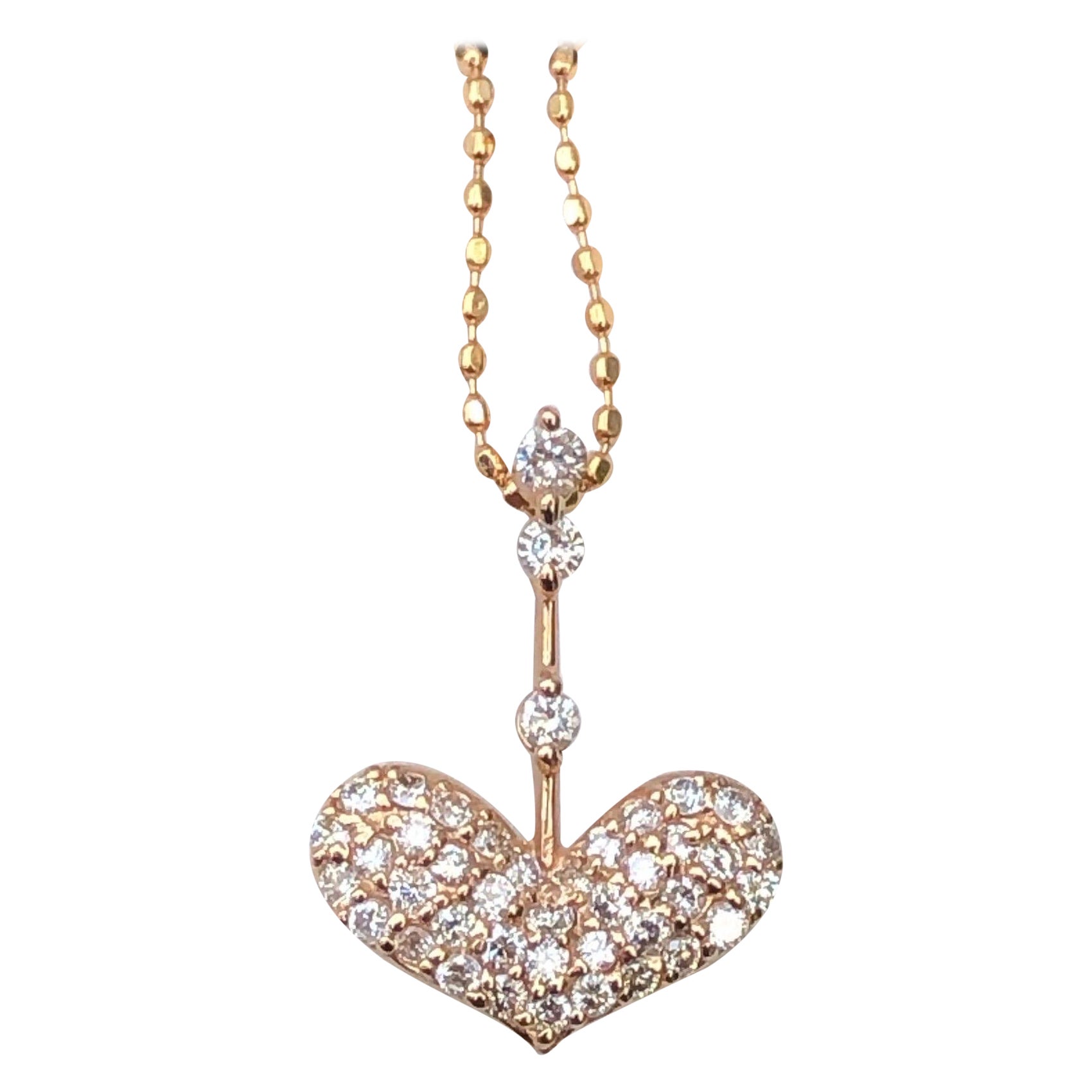 No Reserve 18K Gold Diamonds Pendant and Necklace  For Sale