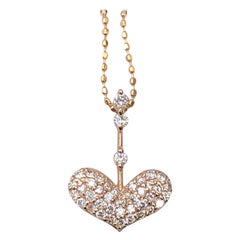 No Reserve 18K Gold Diamonds Pendant and Necklace 