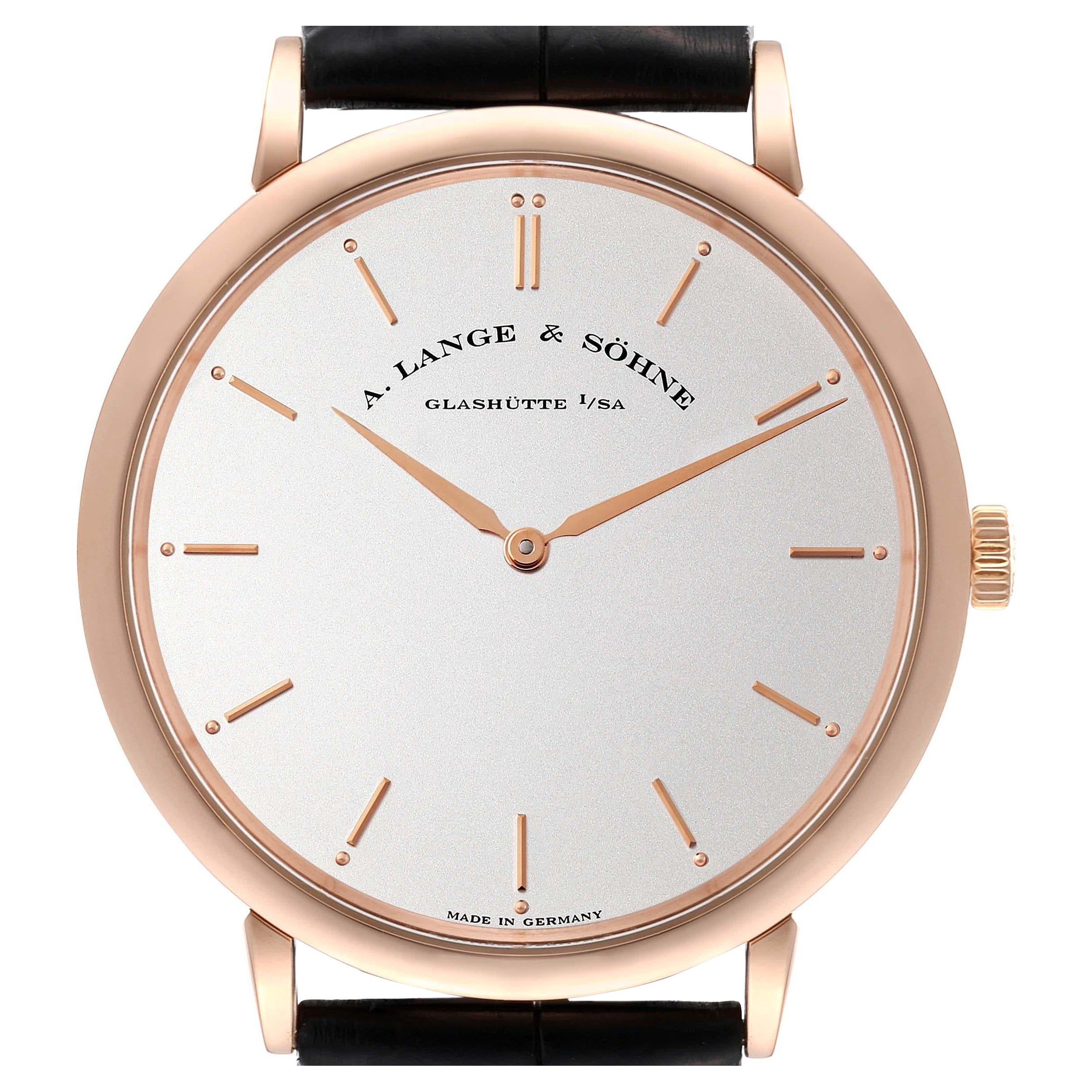 A. Lange and Sohne Saxonia Thin 40mm Rose Gold Mens Watch 211.032 For Sale