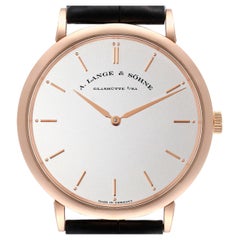 Vintage A. Lange and Sohne Saxonia Thin 40mm Rose Gold Mens Watch 211.032