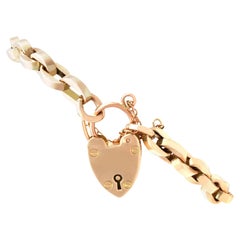 Antique 9k Yellow Gold Padlock Bracelet Circa 1920