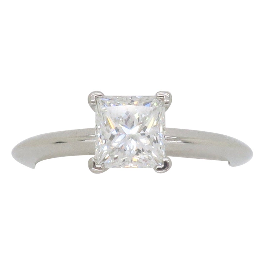 Tiffany & Co. Princess Cut Internally Flawless Diamond Solitaire Ring