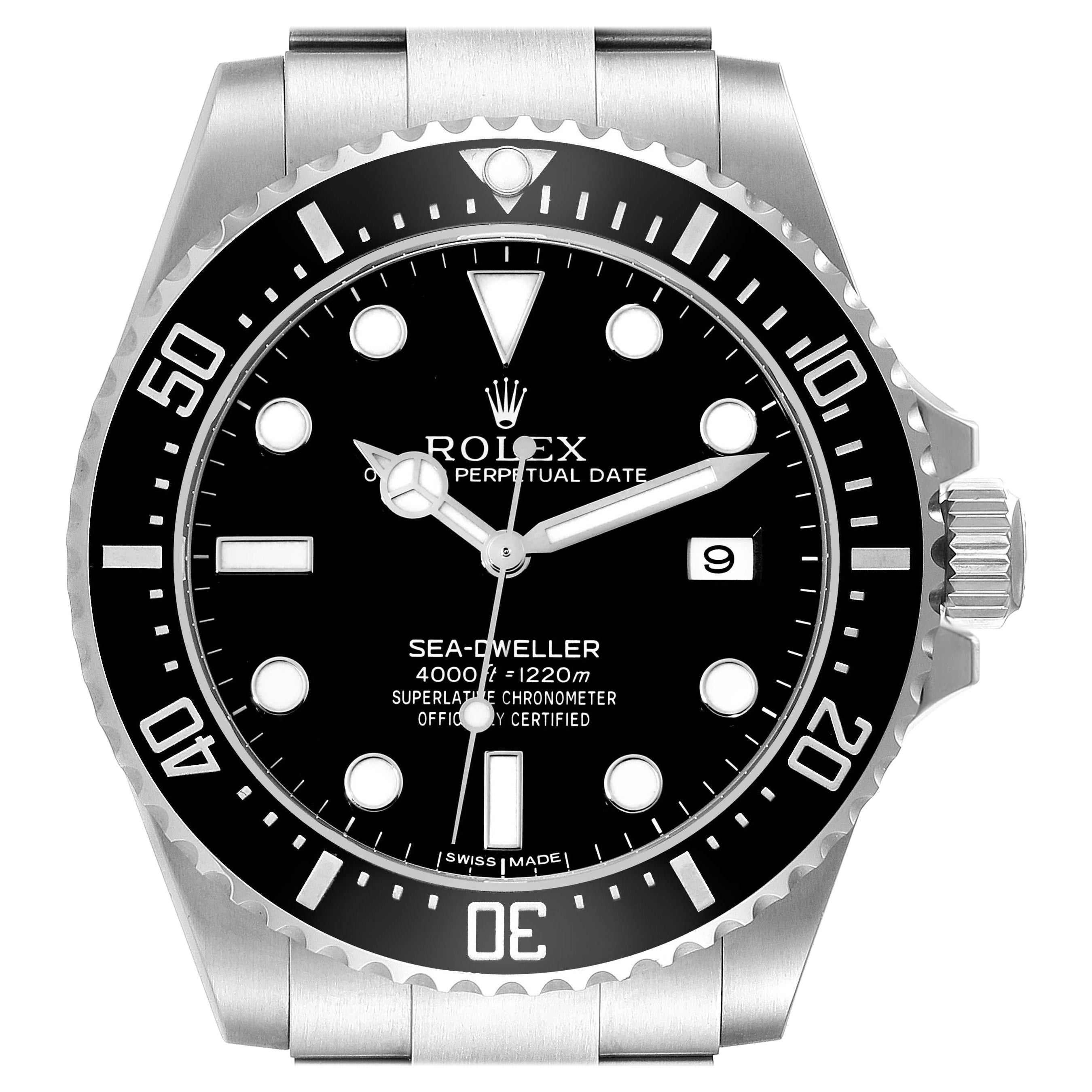 Rolex Seadweller 4000 Black Dial Automatic Steel Mens Watch 116600   en vente