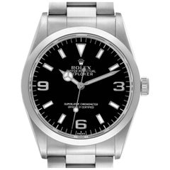 Rolex Explorer I Black Dial Steel Mens Watch 14270