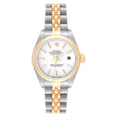 Rolex Datejust Steel Yellow Gold White Dial Ladies Watch 79173 Papers