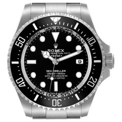 Rolex Seadweller Deepsea 44 Stahl-Herrenuhr 136660 Kartenetui mit schwarzem Zifferblatt