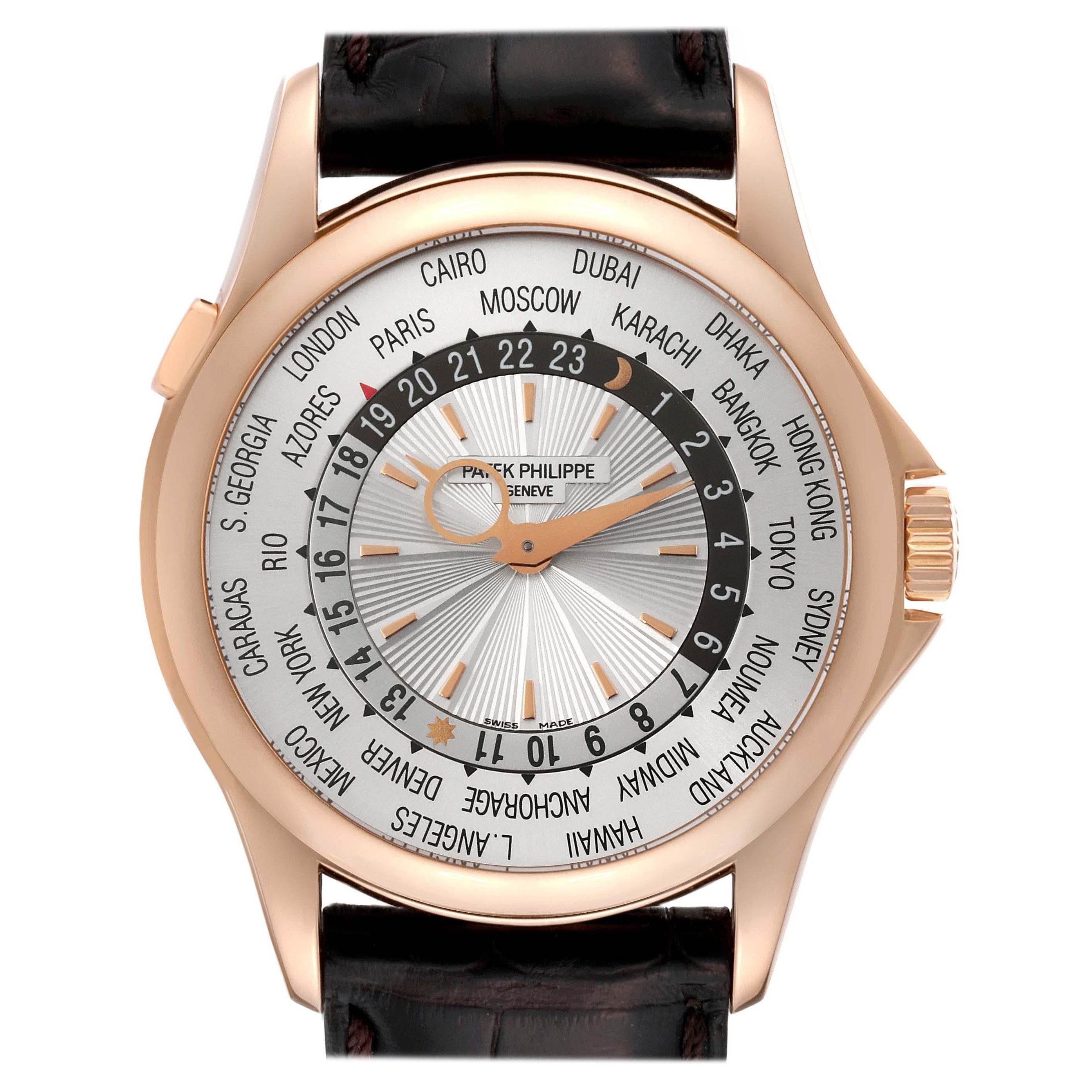 Patek Philippe World Time Complications Rose Gold Mens Watch 5130 For Sale