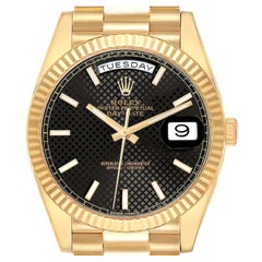 Used Rolex President Day-Date 40 Black Dial Yellow Gold Mens Watch 228238