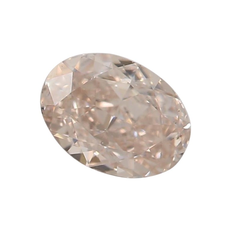 0.42-CARAT, LIGHT PINK BROWN, OVAL CUT DIAMOND SI2 Clarity GIA Certified For Sale