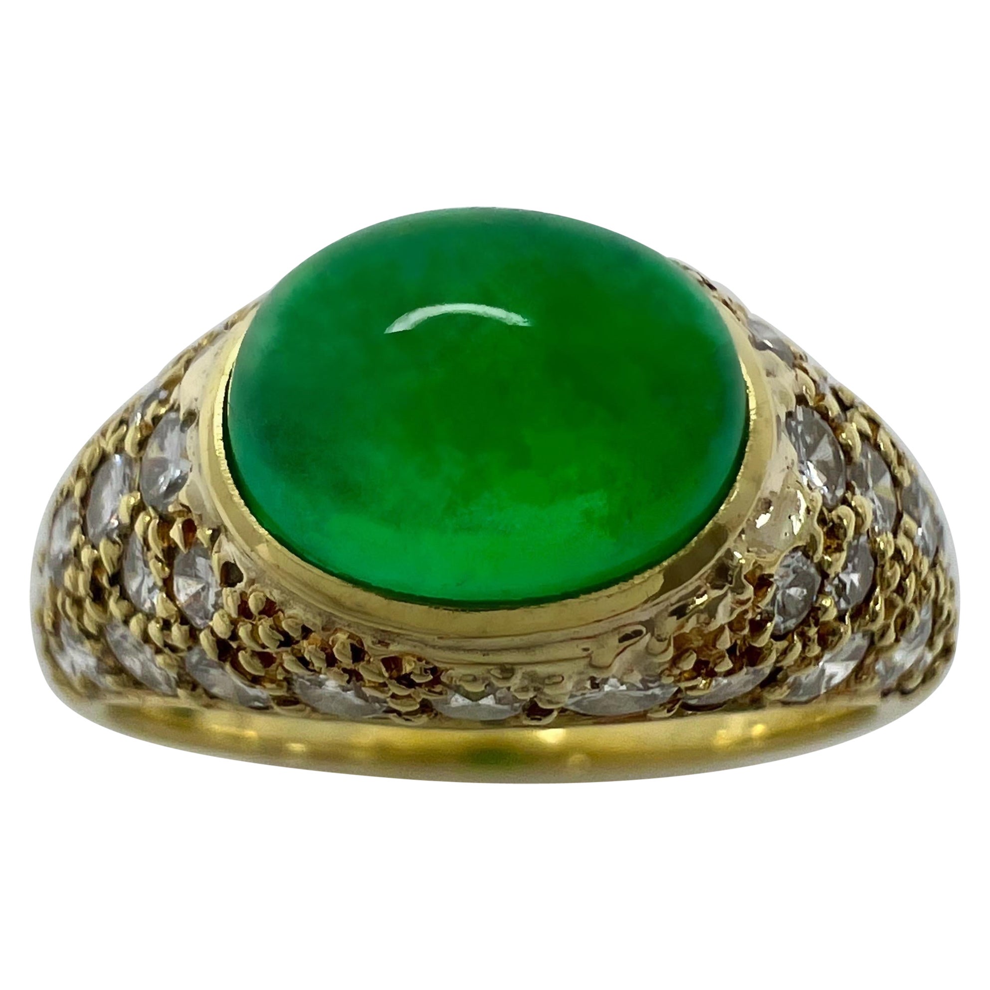 Rare Vintage Van Cleef & Arpels 2 Carat Emerald And Diamond Cocktail Dome Ring