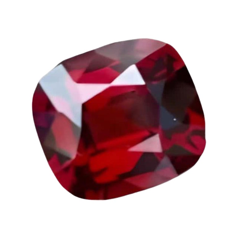  1.55 Carats Deep Red Burmese Loose Spinel Stone Cushion Cut Natural Gemstone For Sale