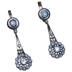 Antique Russian Day To Night Diamond Dangle Earrings 8