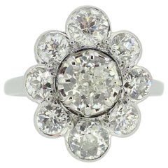 Vintage French Old Cut Diamond Cluster Ring