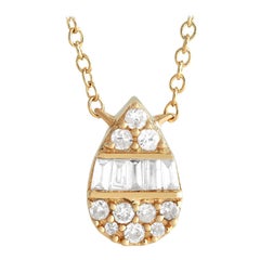 14 Karat Gelbgold Halskette mit 0,10 Karat Diamanten