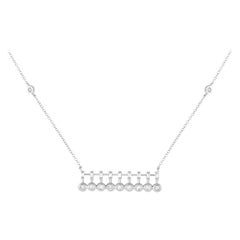 14K White Gold 0.25ct Diamond Bar Necklace