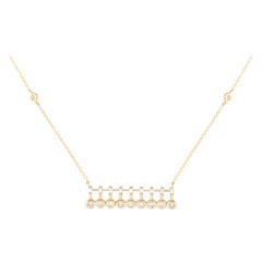 14K Gelbgold 0,25 Karat Diamant-Bar-Halskette