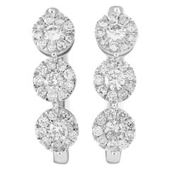 Boucles d'oreilles en or blanc 14K avec 1,0ct de diamant