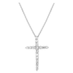 Platin 0,25 Karat Diamant Everyday Cross Halskette 