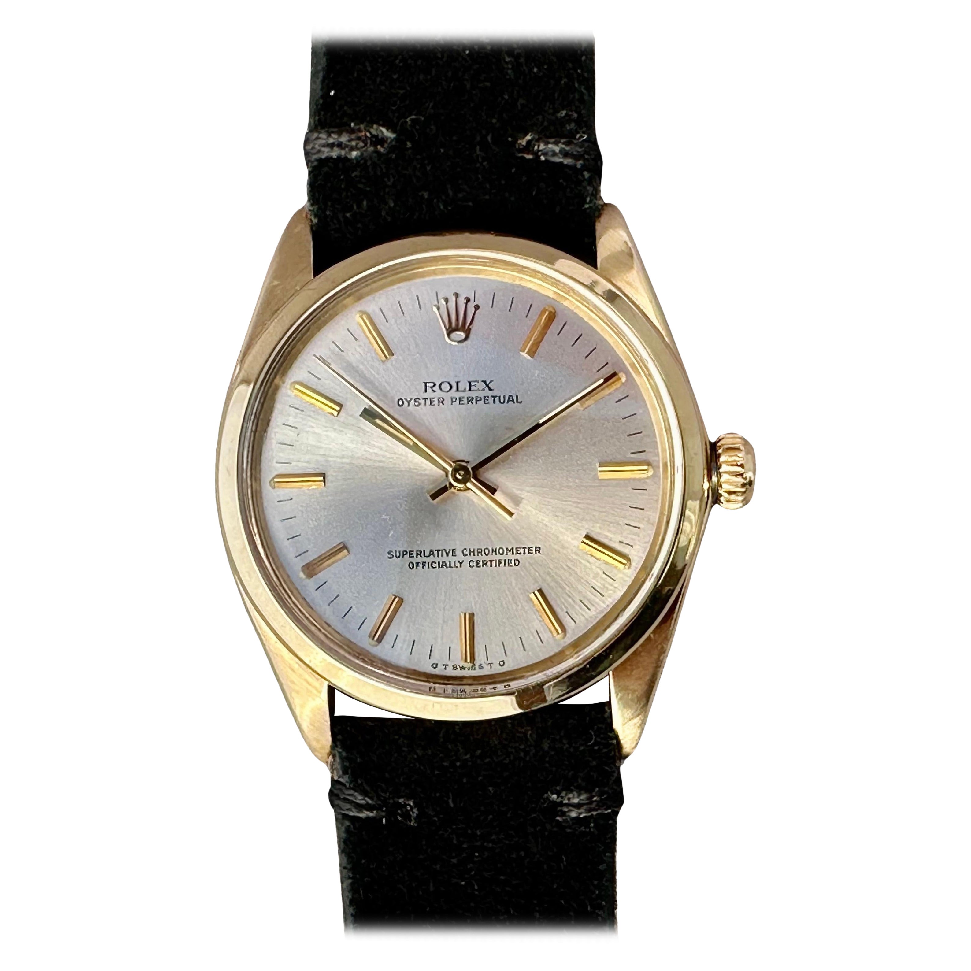 Rolex Oyster Perpetual Chronometer en or jaune 14 carats Réf. n° 1002 1974 « Mint Shape »