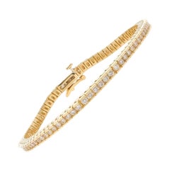 Yellow Gold Diamond Tennis Bracelet 7 1/4" - 14k Round Brilliant 2.50ctw