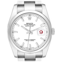 Rolex Datejust White Dial Oyster Bracelet Steel Mens Watch 116200