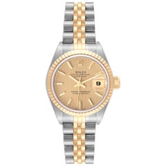Rolex Datejust Steel Yellow Gold Tapestry Dial Ladies Watch 79173