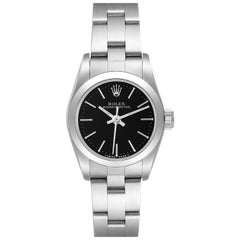 Rolex Oyster Perpetual Non Date Black Dial Steel Ladies Watch 67180