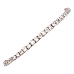 Brand New Diamond Tennis Bracelet 3ct Round Cut Square Set 14K White Gold 7"