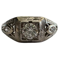 Vintage Art Deco Diamond Three-Stone Engagement Ring 