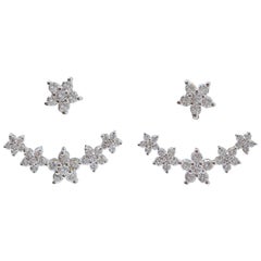 3.02 Diamonds, 18 Karat White Gold Modern Earrings