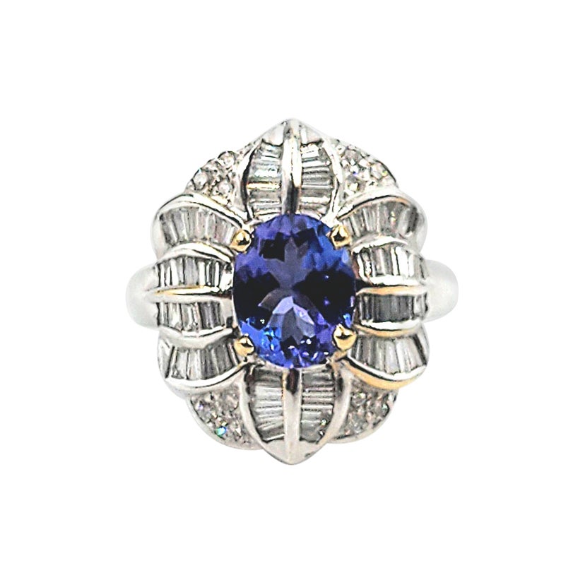 3.38 ct Tanzanite & Diamond Ring