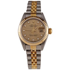 Rolex Damen zweifarbiges Datejust mit Diamant-Zifferblatt Jubiläumsband 69173