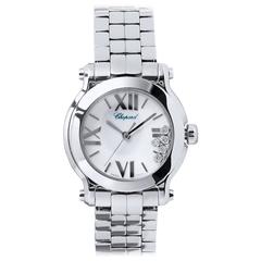 Chopard Ladies Stainless Steel Diamond Sapphire Happy Sport Wristwatch
