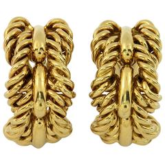 Tiffany & Co. Woven Gold Design Earrings