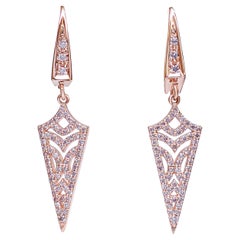 $1 NO RESERVE! 0.50cttw Fancy Pink Diamonds - 14 kt. Rose gold - Earrings