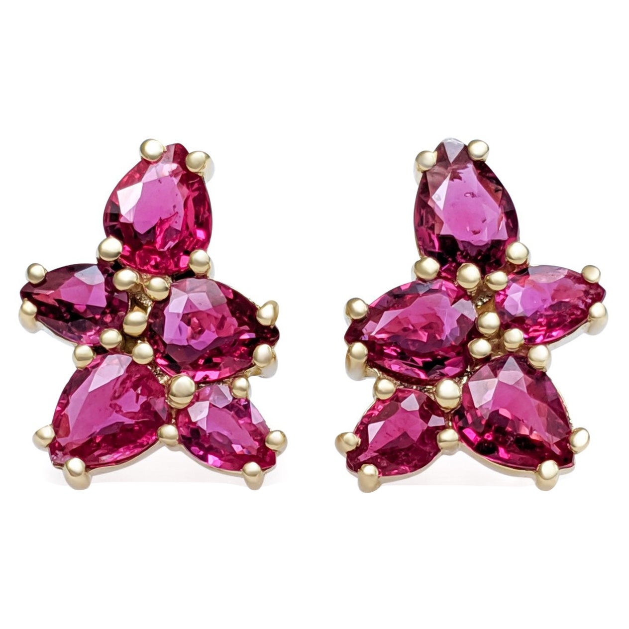 $1 NO RESERVE! 2.33Ct NO HEAT Ruby 14k Yellow Gold Earrings For Sale