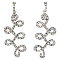 Retro H. Stern 1.31 Carat Diamonds Noble Gold Celtic Dunes Earrings