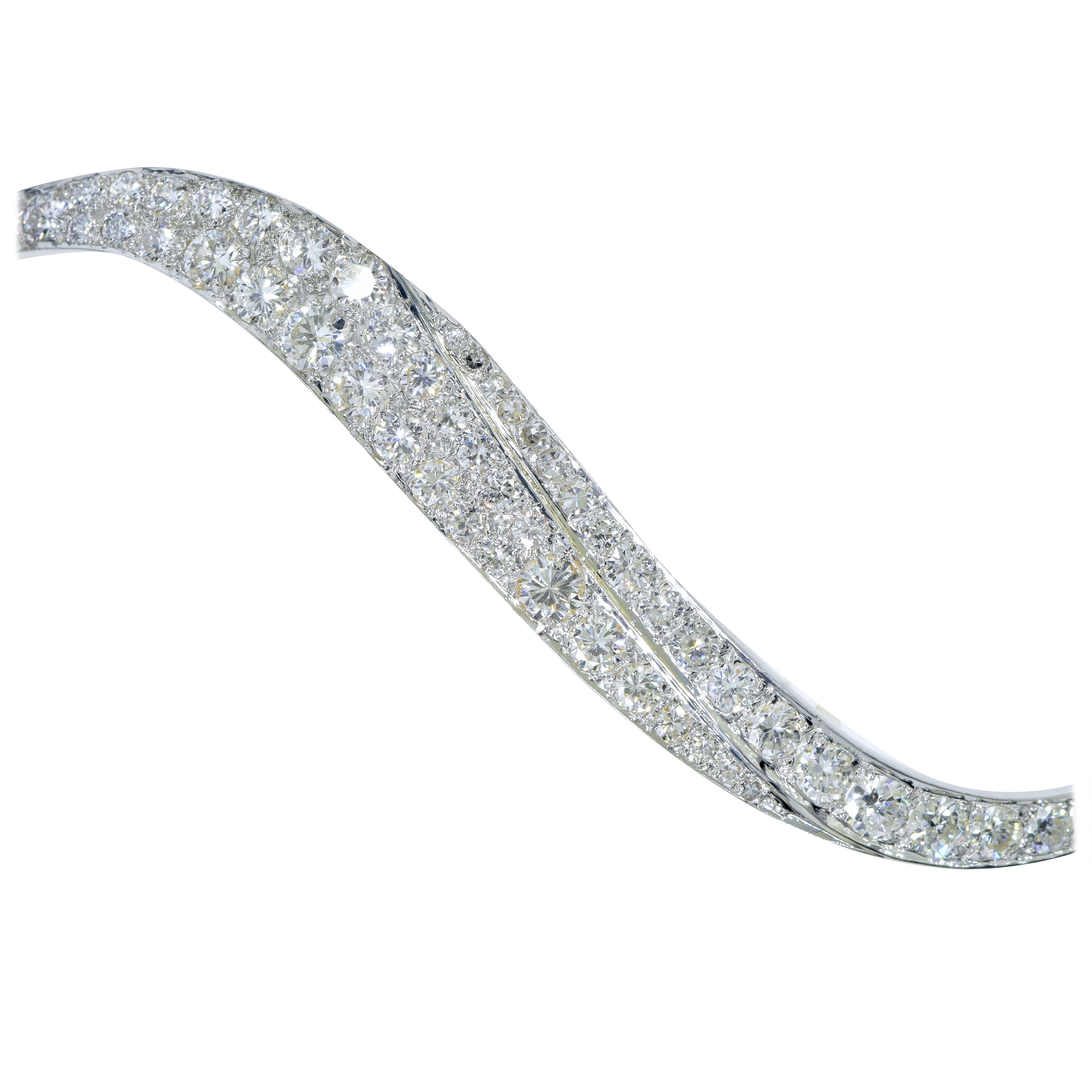 Platin, Gold und Diamant „Flamme“ Vintage-Brosche/Hair Barrette „Flamme“, ca. 1960er Jahre im Angebot