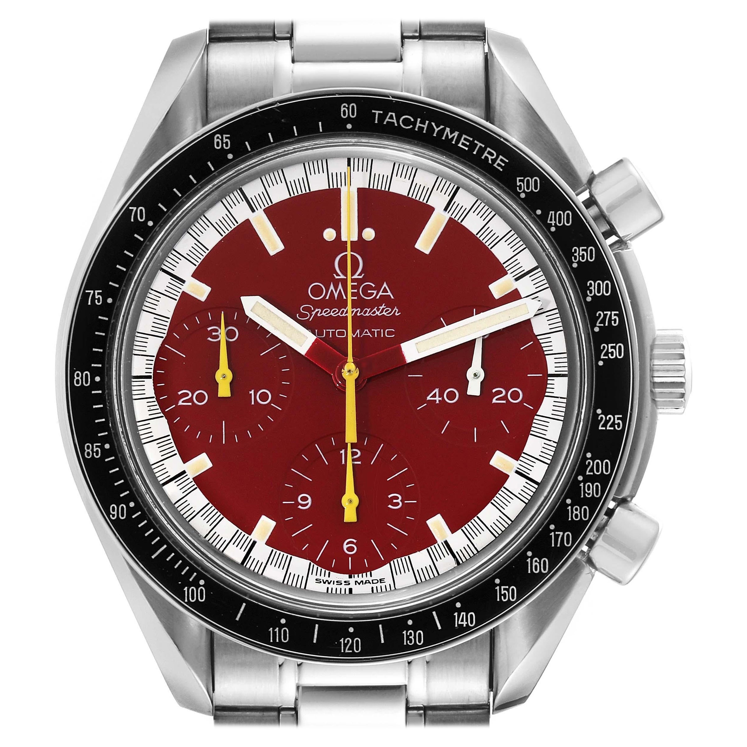 Omega Speedmaster Schumacher Red Dial Steel Mens Watch 3510.61.00 For Sale