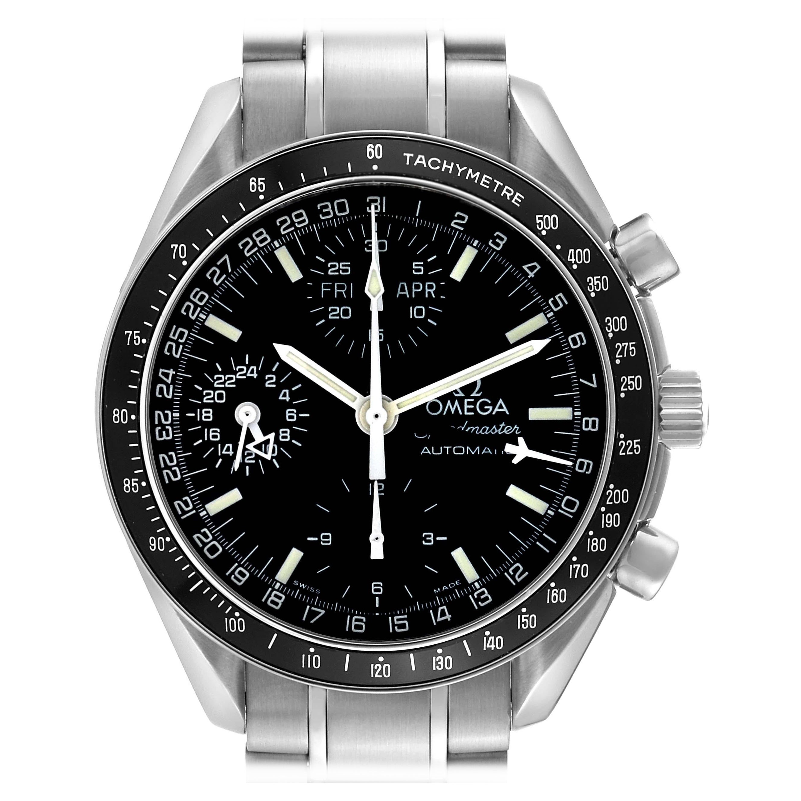Omega Speedmaster Day Date Black Dial Automatic Mens Watch 3520.50.00 Card For Sale