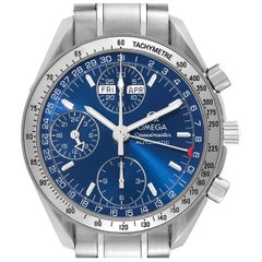 Omega Speedmaster Day-Date 39 Blue Dial Steel Mens Watch 3523.80.00 Box Card