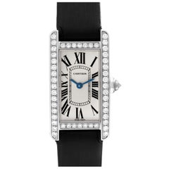 Used Cartier Tank Americaine White Gold Diamond Ladies Watch WB707331