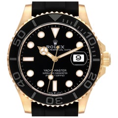 Rolex Yacht-Master Yellow Gold Oysterflex Bracelet Mens Watch 226658 Box Card