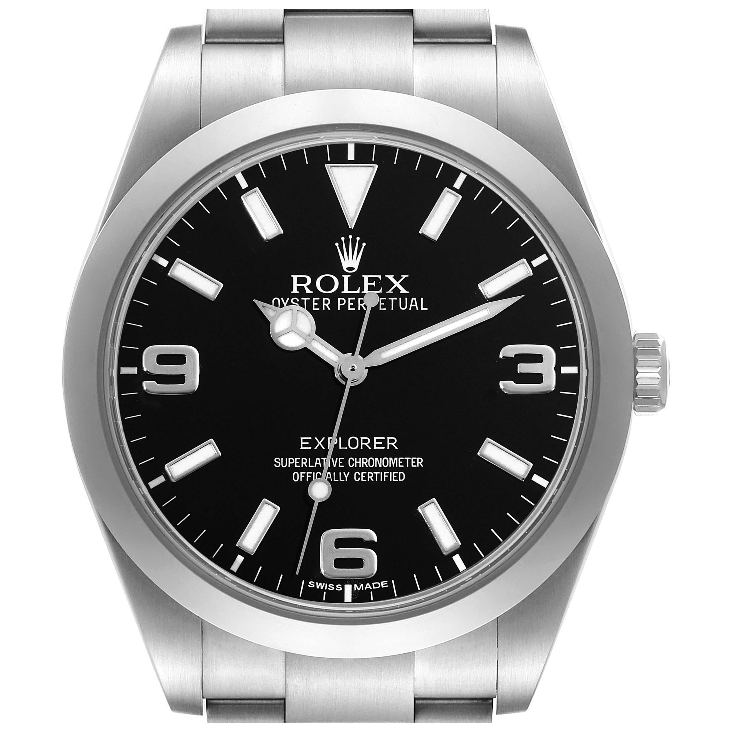 Rolex Explorer I 39mm Black Dial Steel Mens Watch 214270 For Sale