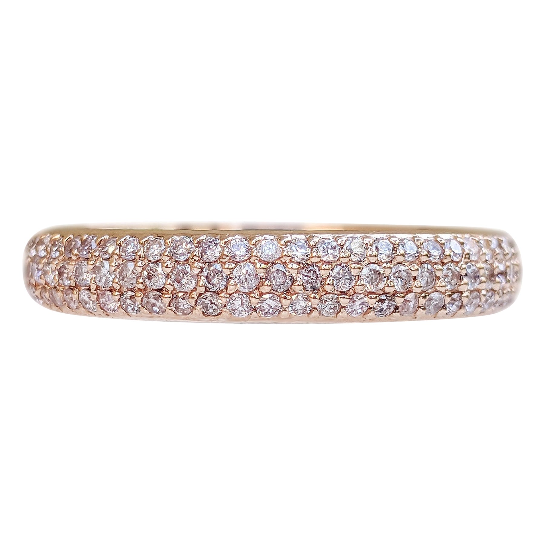 NO RESERVE! 1.01Ct Fancy Diamonds Eternity Band - 14 kt. Rose gold - Ring For Sale