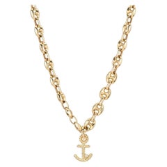 Adina Reyter One of a Kind Small Diamond Anchor Mariner Necklace