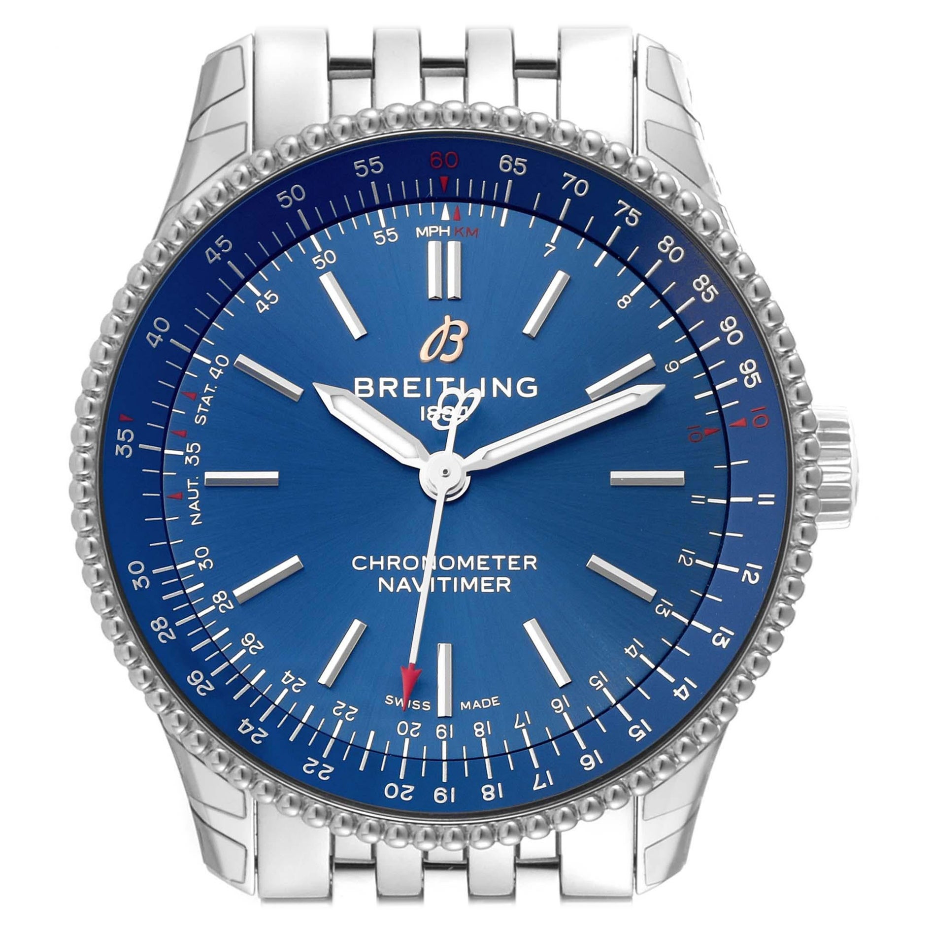 Breitling Navitimer Automatic 35 Blue Dial Steel Ladies Watch A17395 Unworn For Sale