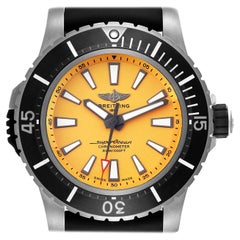 Used Breitling Superocean Yellow Dial Titanium Mens Watch E17369 Unworn